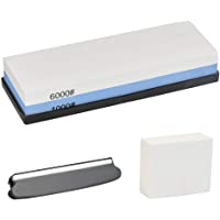 WOWOSS Piedra de Afilar Cuchillos Grano 1000-6000- Afilador de Afilar al Agua con Base Antideslizante- Guía de Ángulo y…